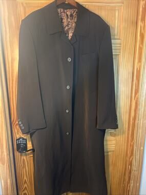 Men's FALCONE Super 150’s Coat Beautiful Brown Color Button Front, Italy XL